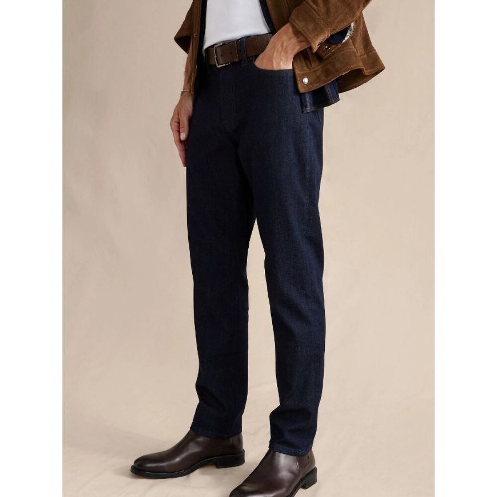 Banana Republic Travel Jean Athletic Fit Dark Wash Blue 31x30 - Picture 3 of 9
